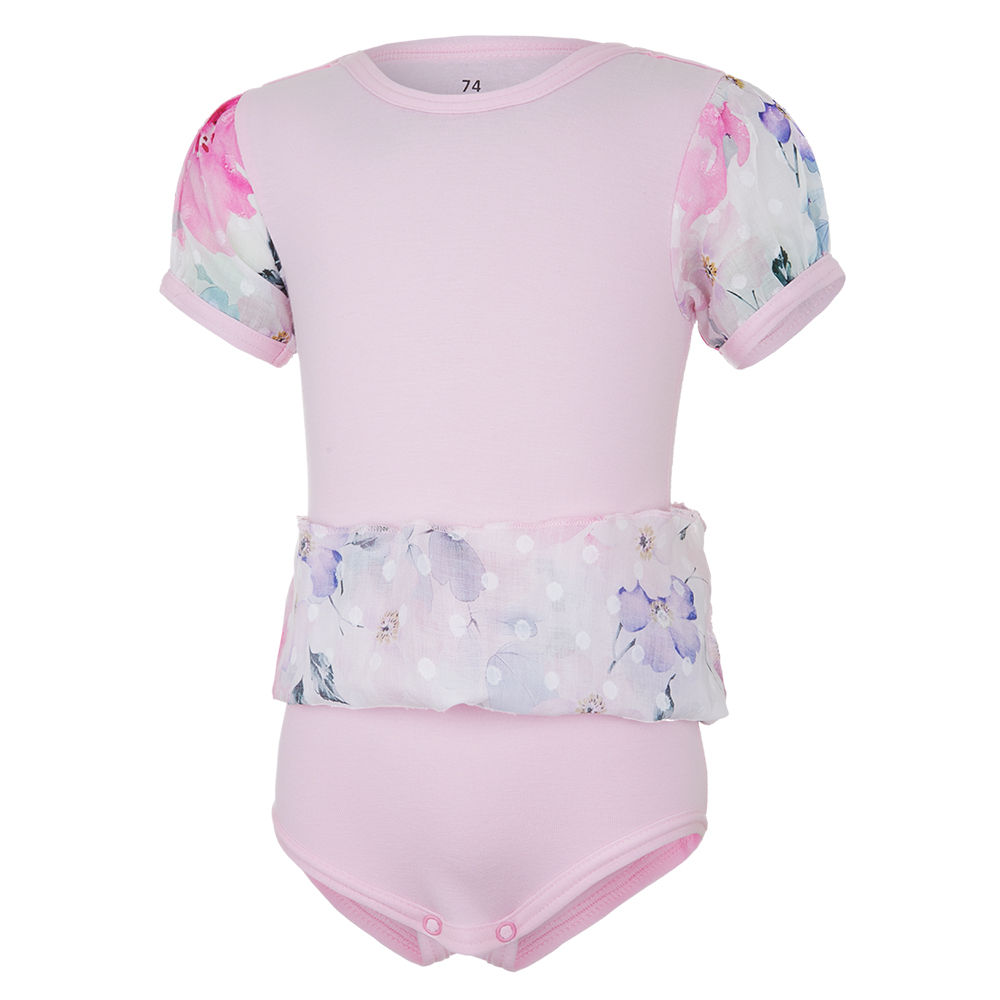 Body šaty tenké KR Outlast® - růžová baby/kytky 74