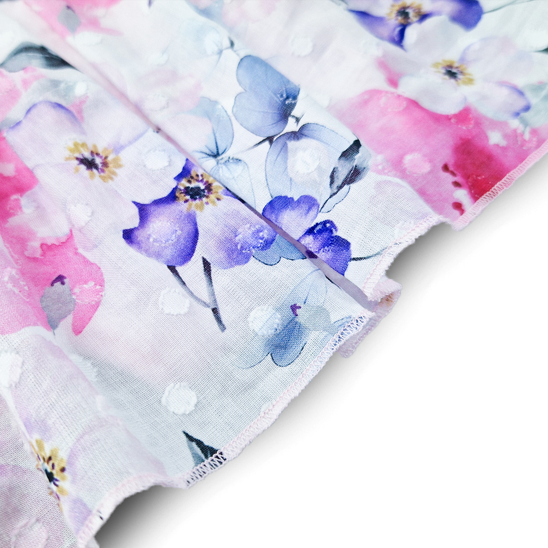 Body šaty tenké KR Outlast® - růžová baby/kytky 74