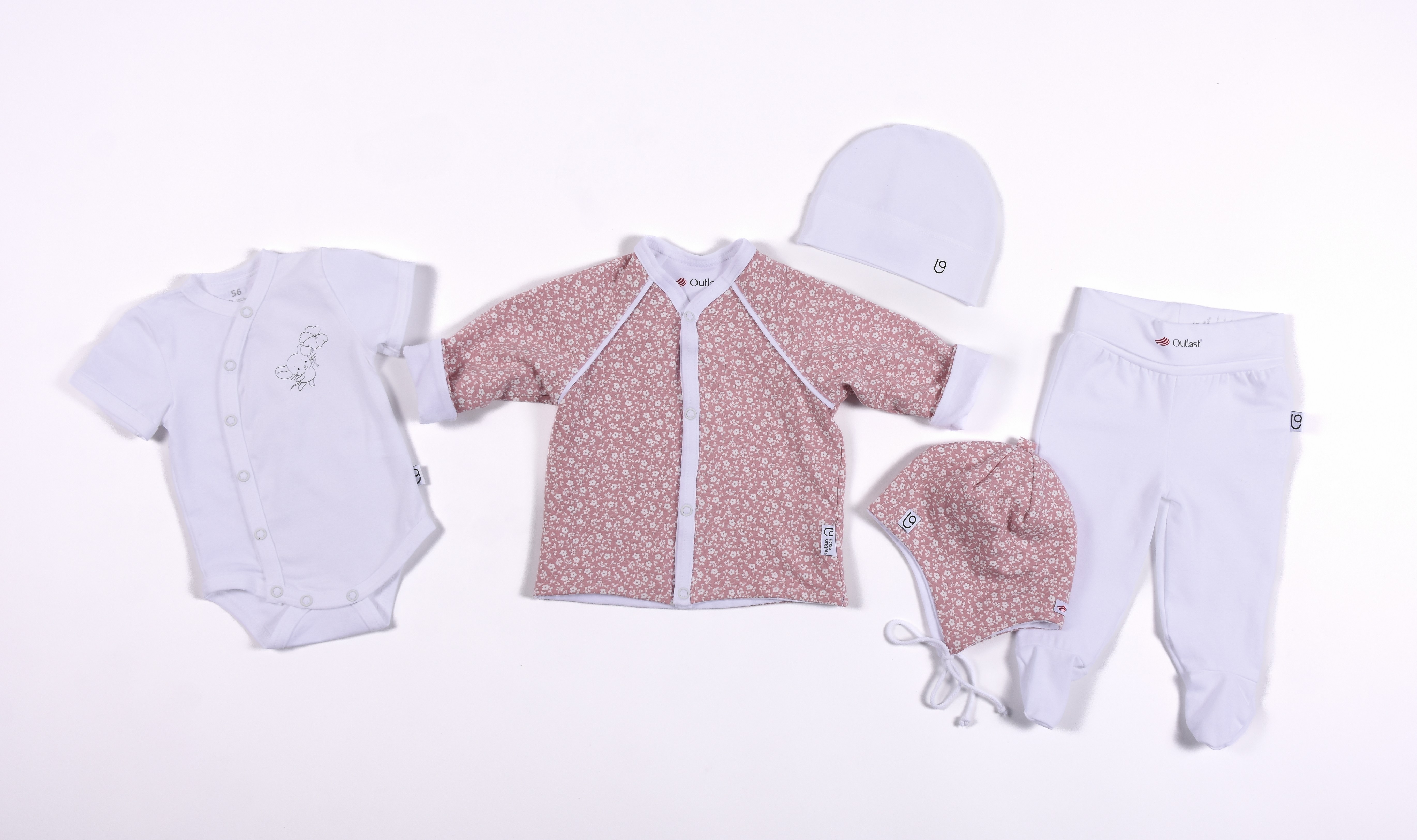 Kabátek podšitý Outlast® - starorůžová kvítka/bílá 68