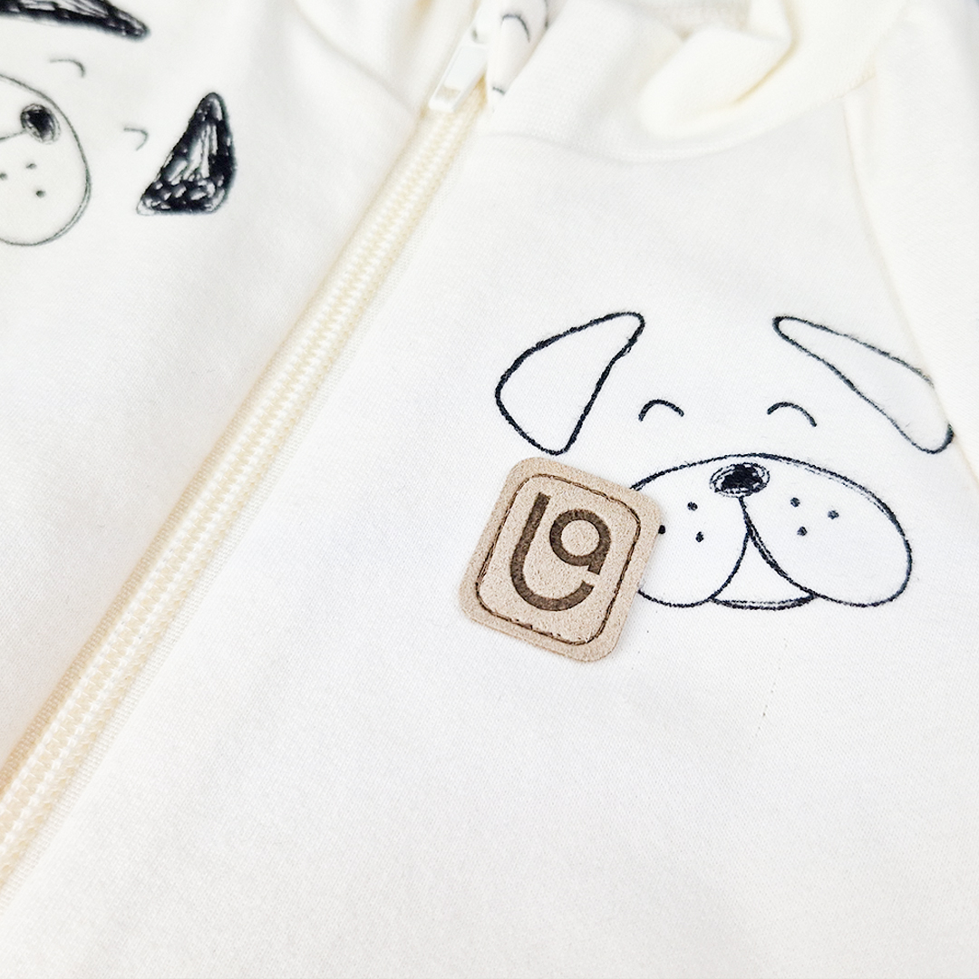 Mikina rozepínací - béžová pejsci 62