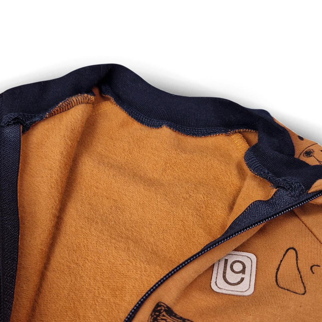 Mikina rozepínací - karamelová pejsci 92