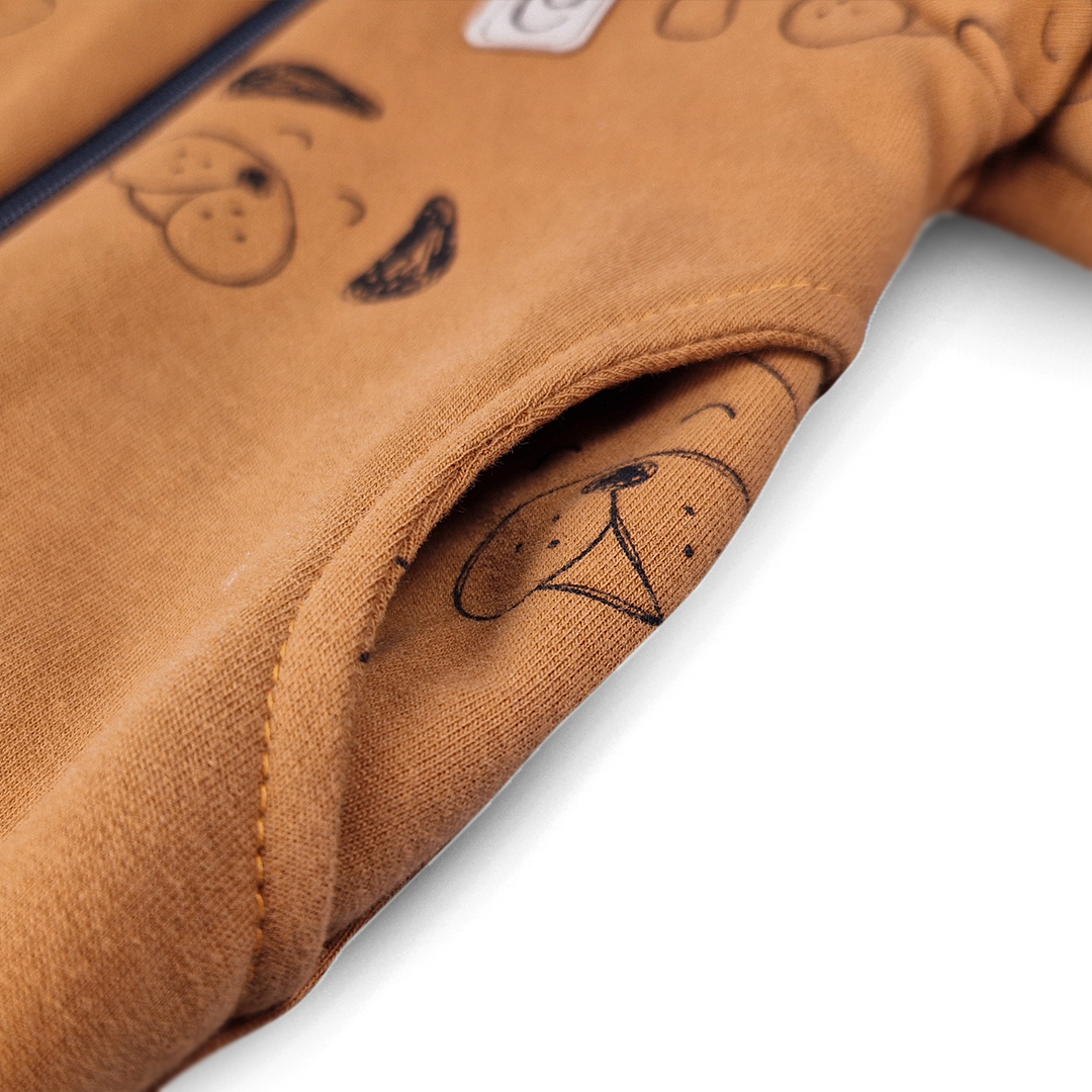 Mikina rozepínací - karamelová pejsci 92