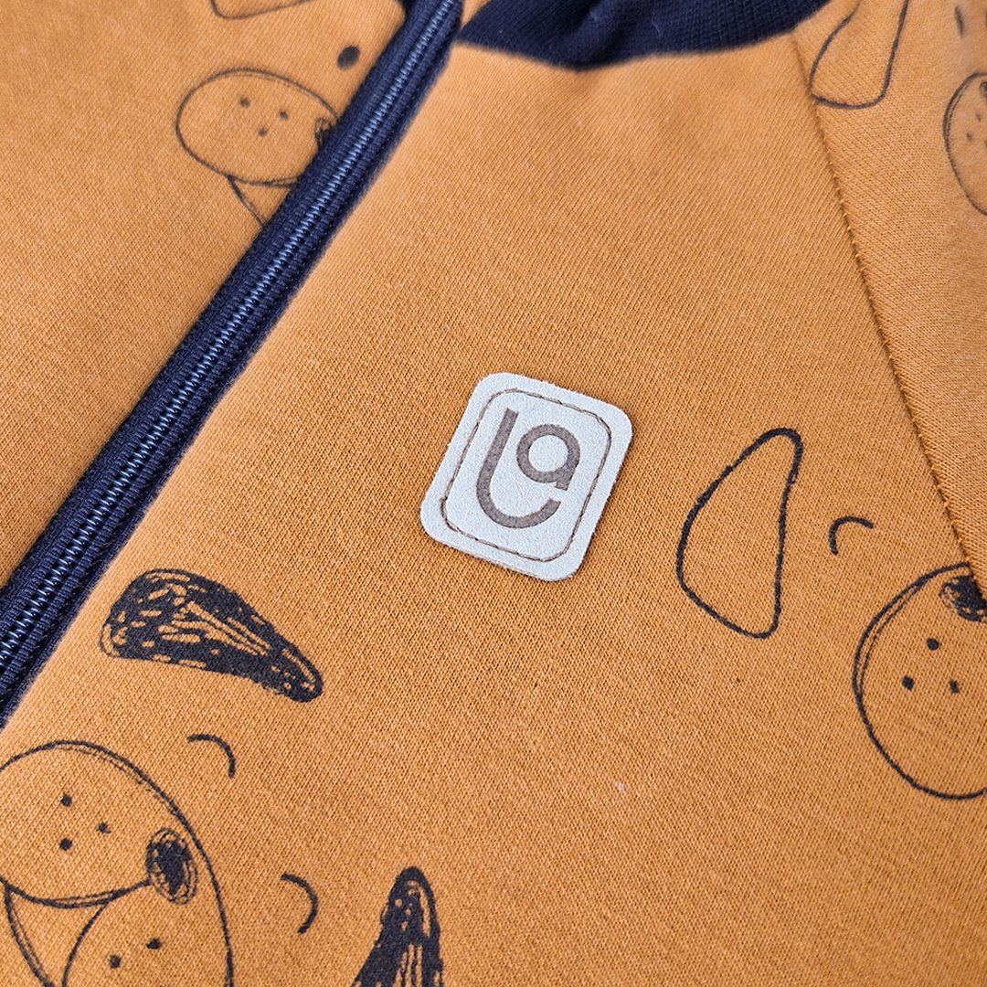 Mikina rozepínací - karamelová pejsci 92