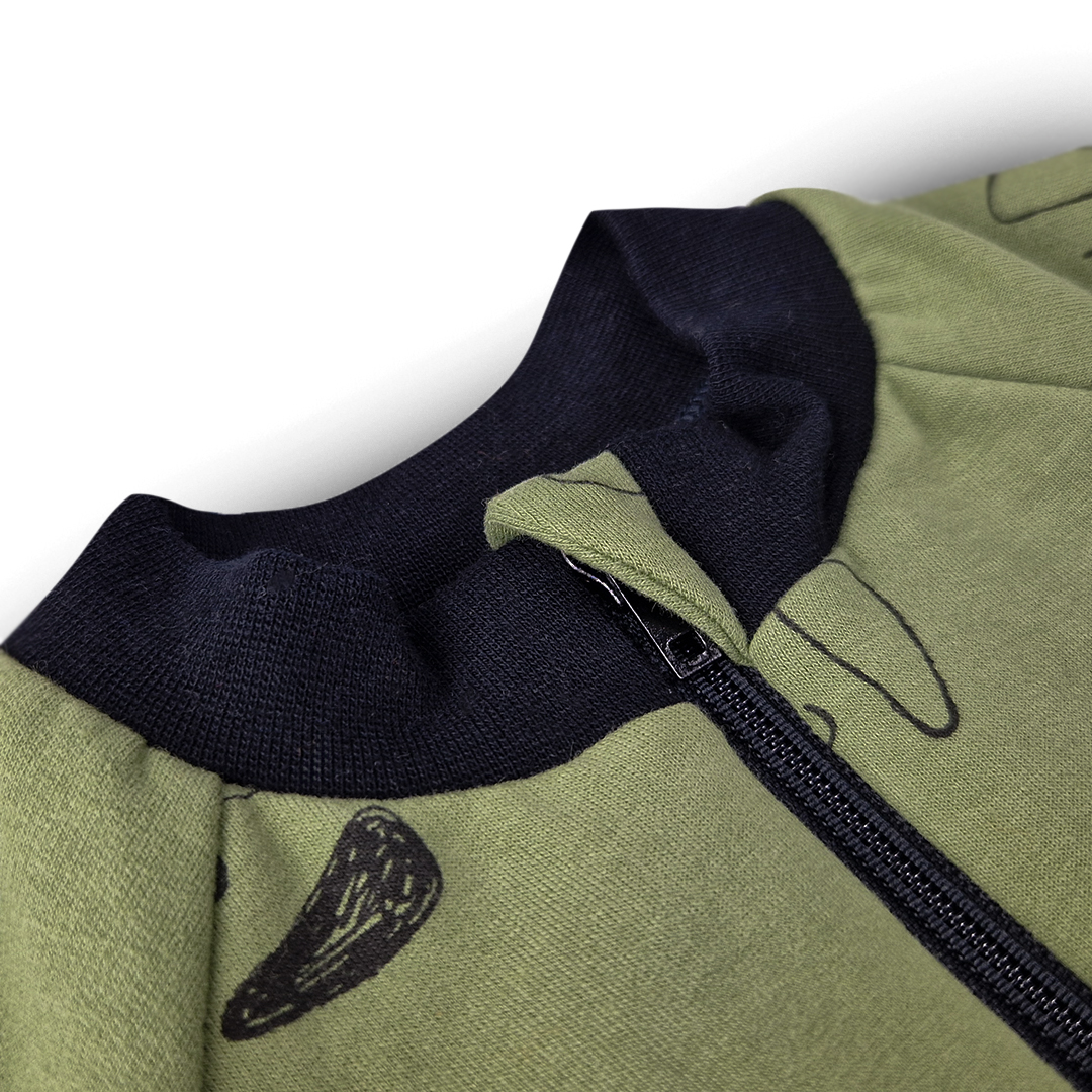 Mikina rozepínací - zelená pejsci 104