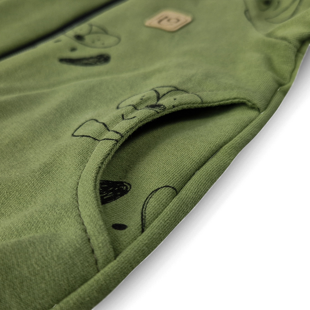 Mikina rozepínací - zelená pejsci 104