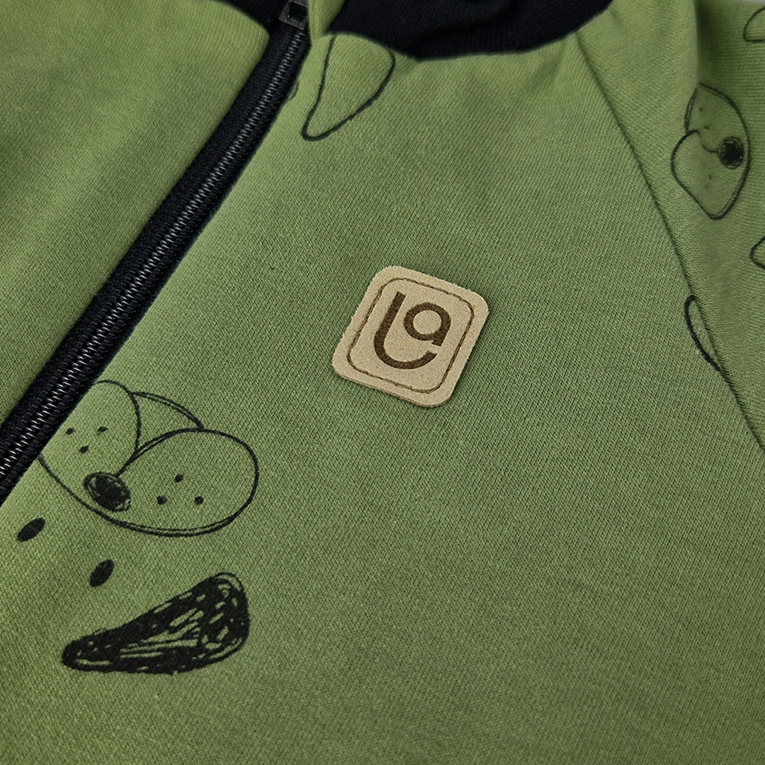 Mikina rozepínací - zelená pejsci 104