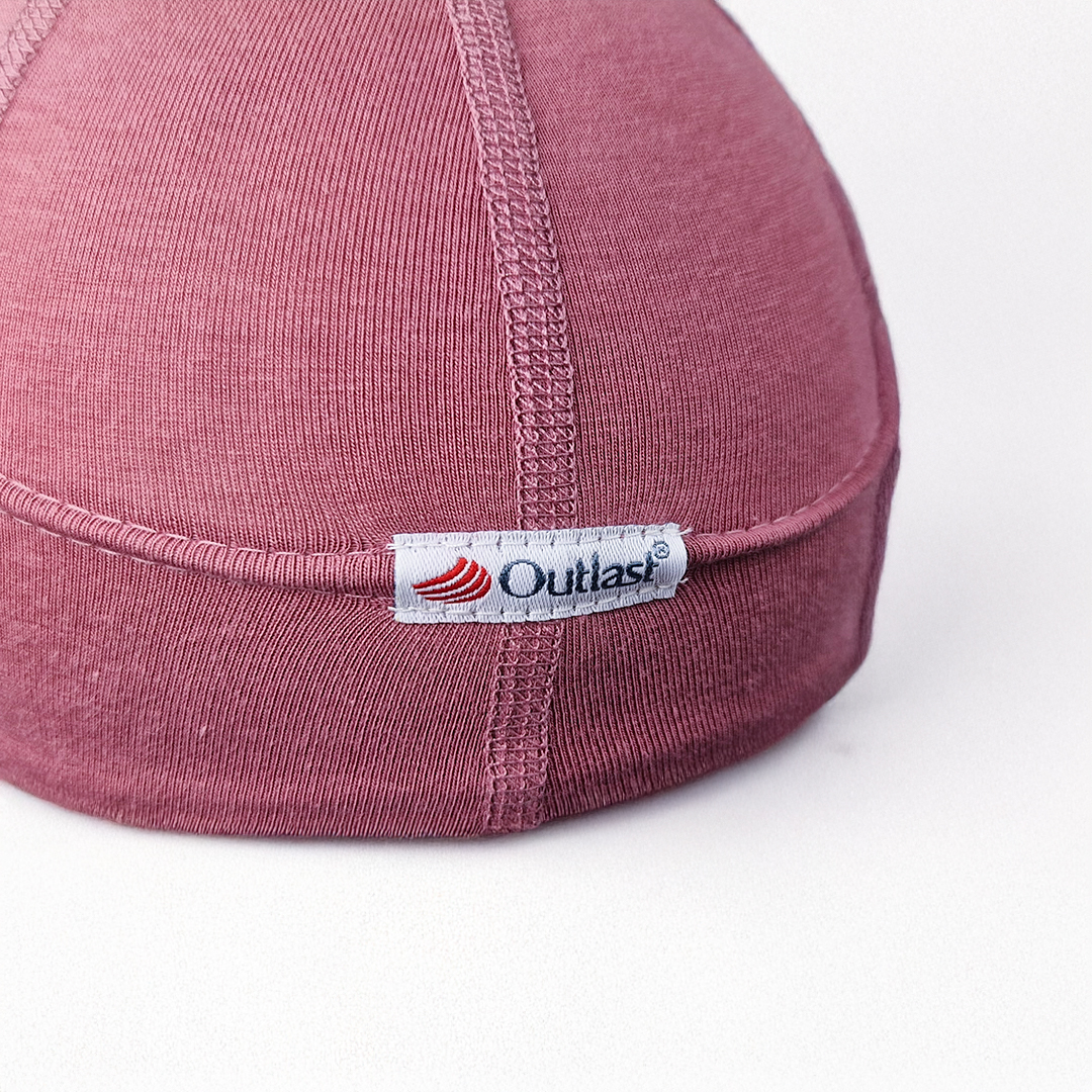 Čepice tenká zavazovací plochý šev Outlast® - tm.starorůžová 0 | 33-35 cm
