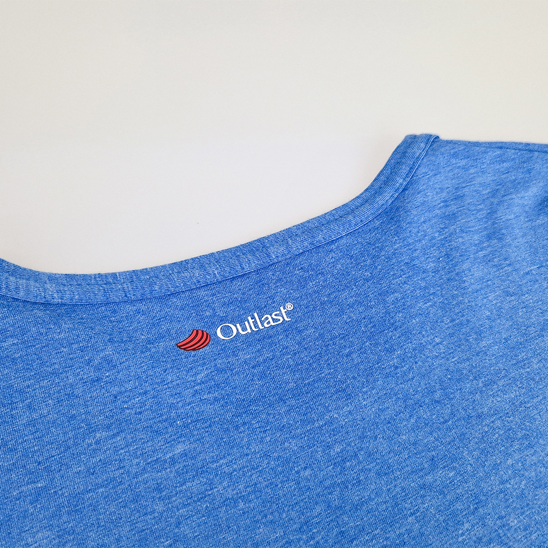 Tričko pánské KR tenké výstřih U Outlast® - modrý melír S