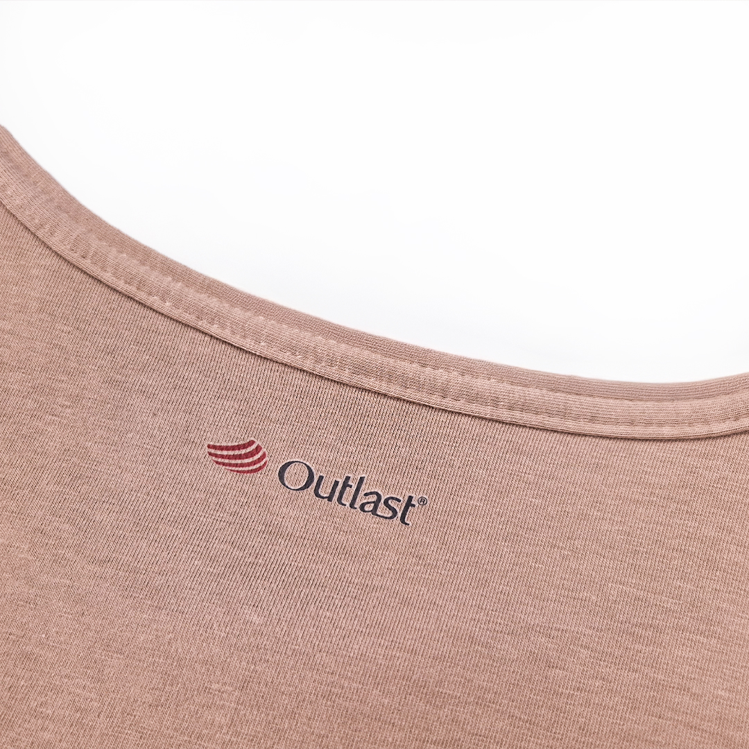 Tričko pánské KR tenké výstřih U Outlast® - oříšková XL