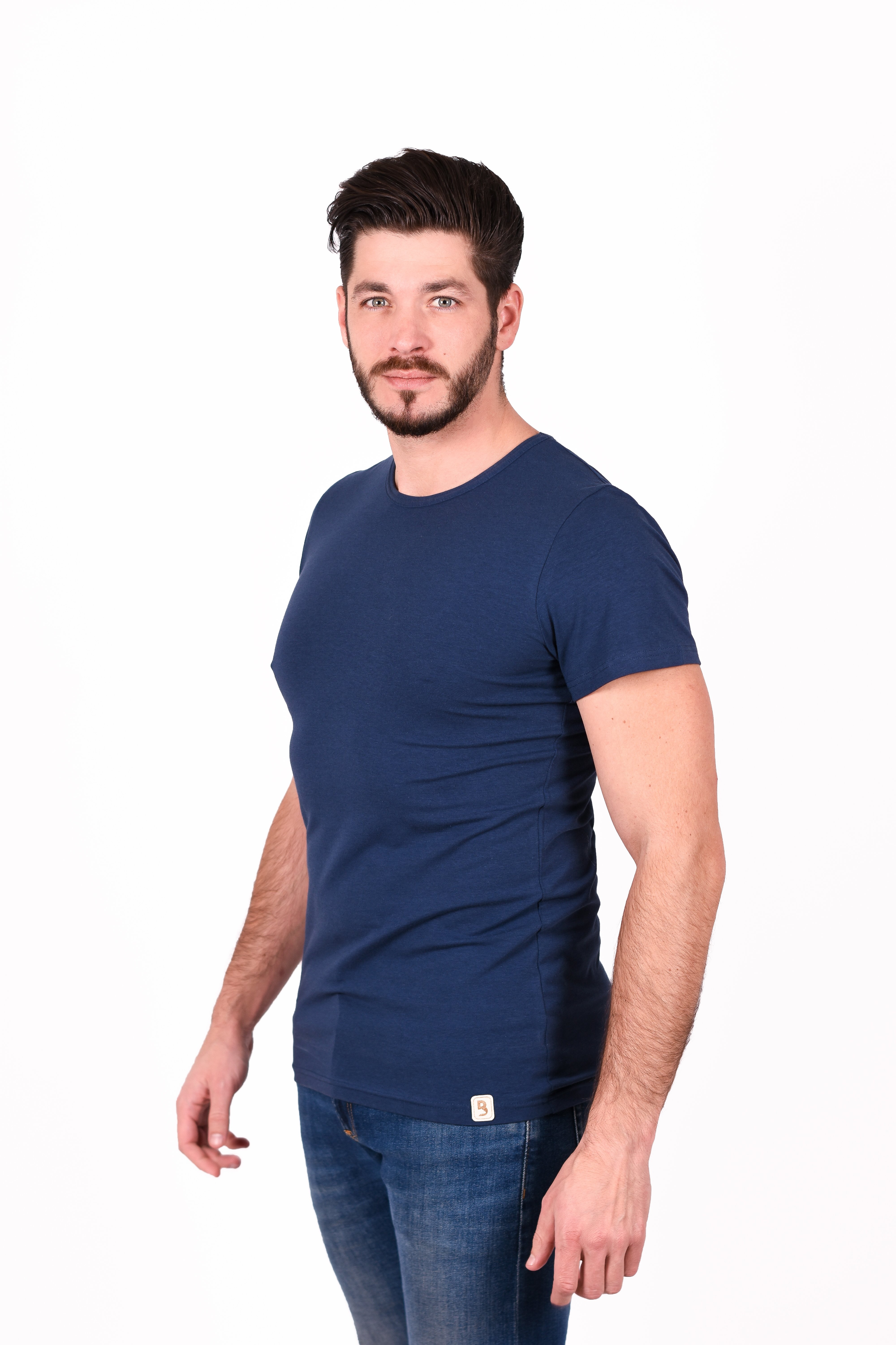 Tričko pánské KR tenké výstřih U Outlast® - tm.modrá L