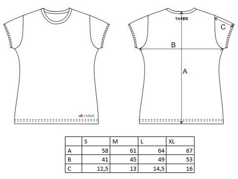 Tričko dámské KR tenké Outlast® - bílá L