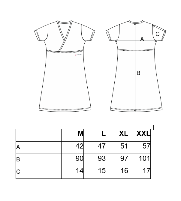 Noční košile tenká Outlast® - růžová baby XL