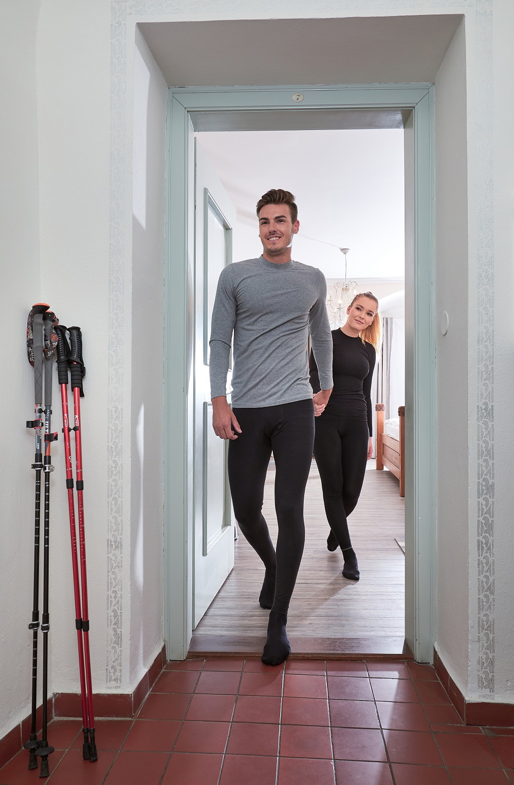 Tričko pánské DR tenké stojáček Outlast® - šedý melír L