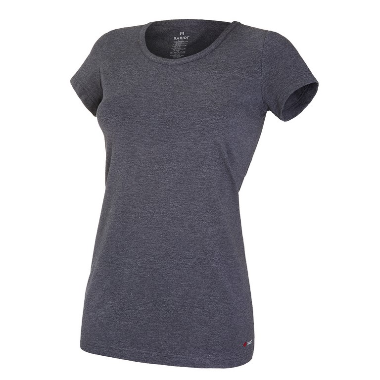 Tričko dámské KR tenké výstřih U Outlast® - tm.šedý melír S