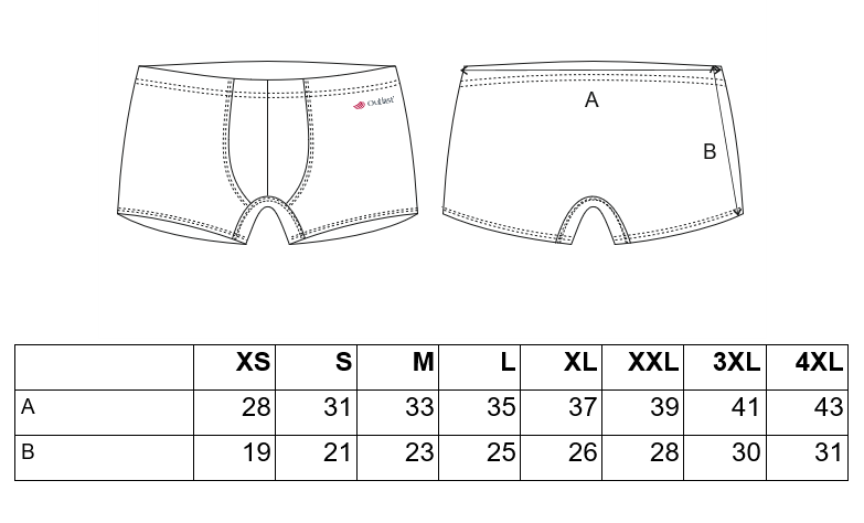 Boxerky pánské tenké plochý šev Outlast® - černá 4XL