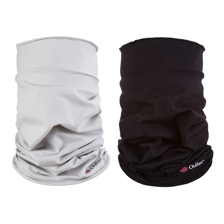 Set nákrčník multifunkční tenký Outlast® - sv.šedá/černá UNI