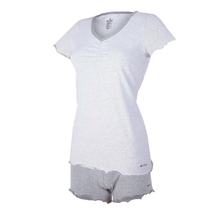 Souprava dámská Outlast® - pruh bílošedý melír/šedý melír S