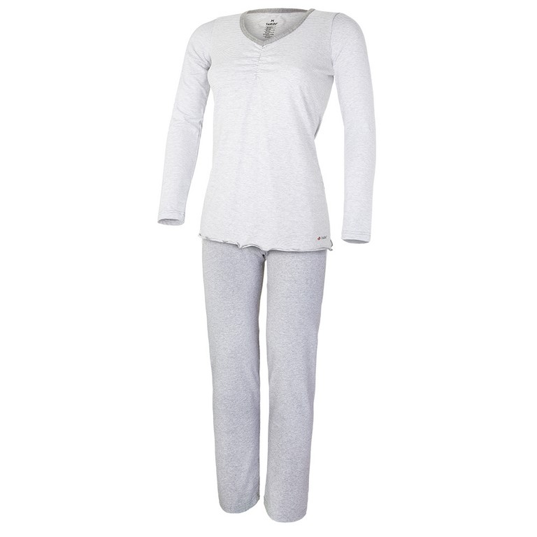 Souprava dámská DR Outlast® - pruh bílošedý melír/šedý melír S