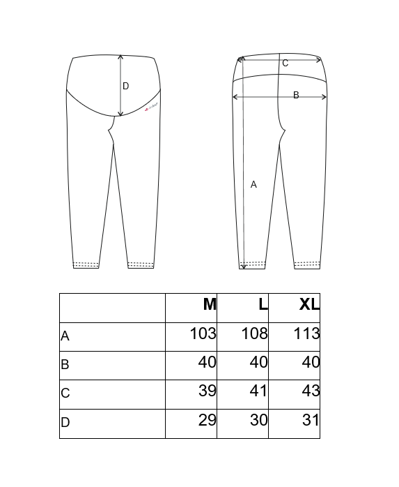 Legíny těhotenské tenké Outlast® - černá M