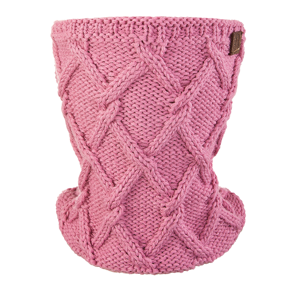 Set pletená čepice s BAMBULÍ a nákrčník Outlast ® - levandulová 6 | 54-57 cm