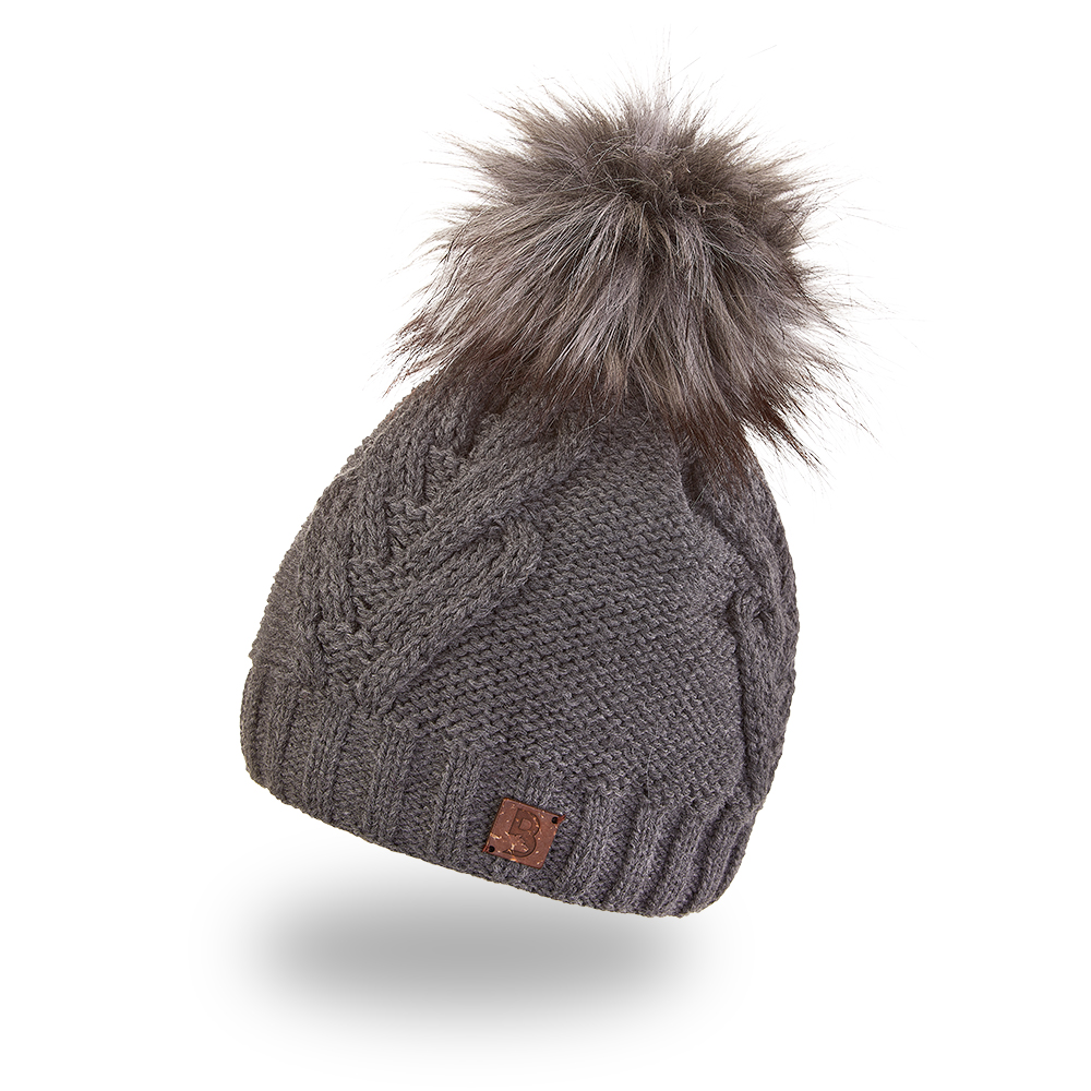 Set pletená čepice s BAMBULÍ a nákrčník Outlast ® - tm.šedá 6 | 54-57 cm