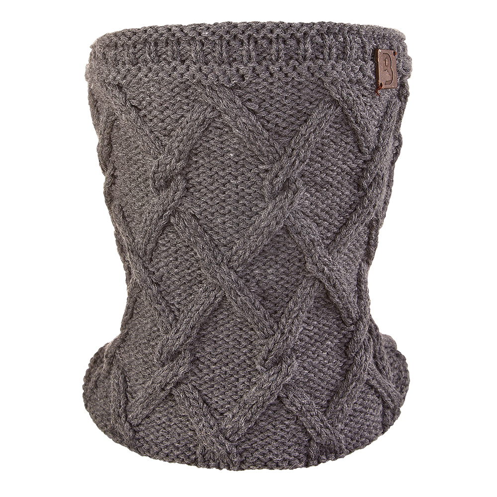 Set pletená čepice s BAMBULÍ a nákrčník Outlast ® - tm.šedá 6 | 54-57 cm