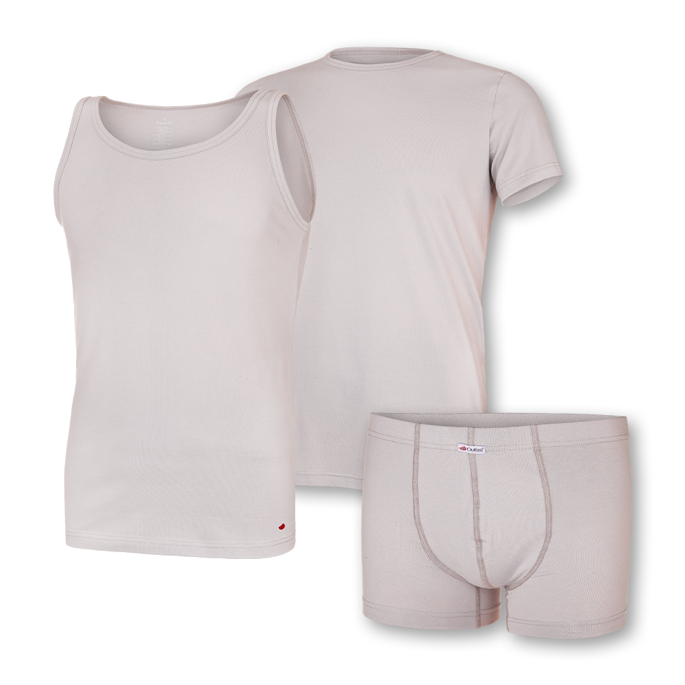 Boxerky BASIC pánské tenké plochý šev Outlast® - pearl L
