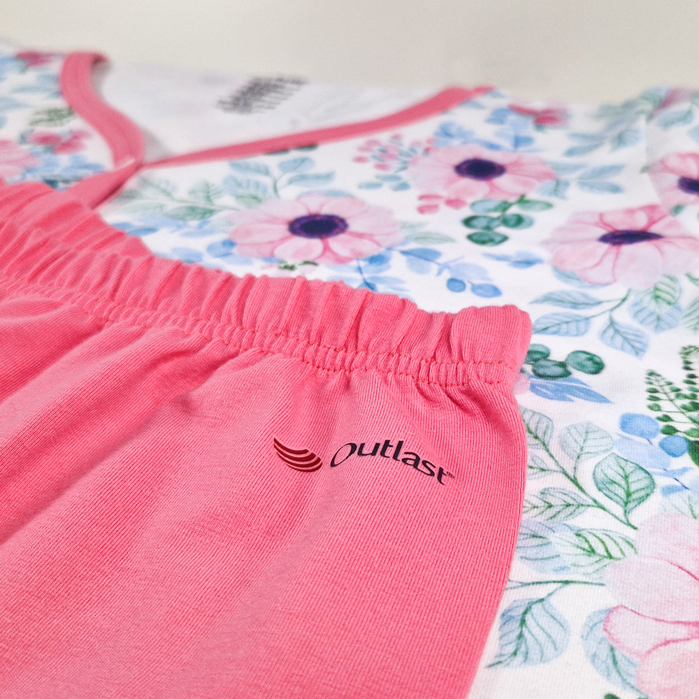 Souprava dámská TISK Outlast® - květy/růžová S