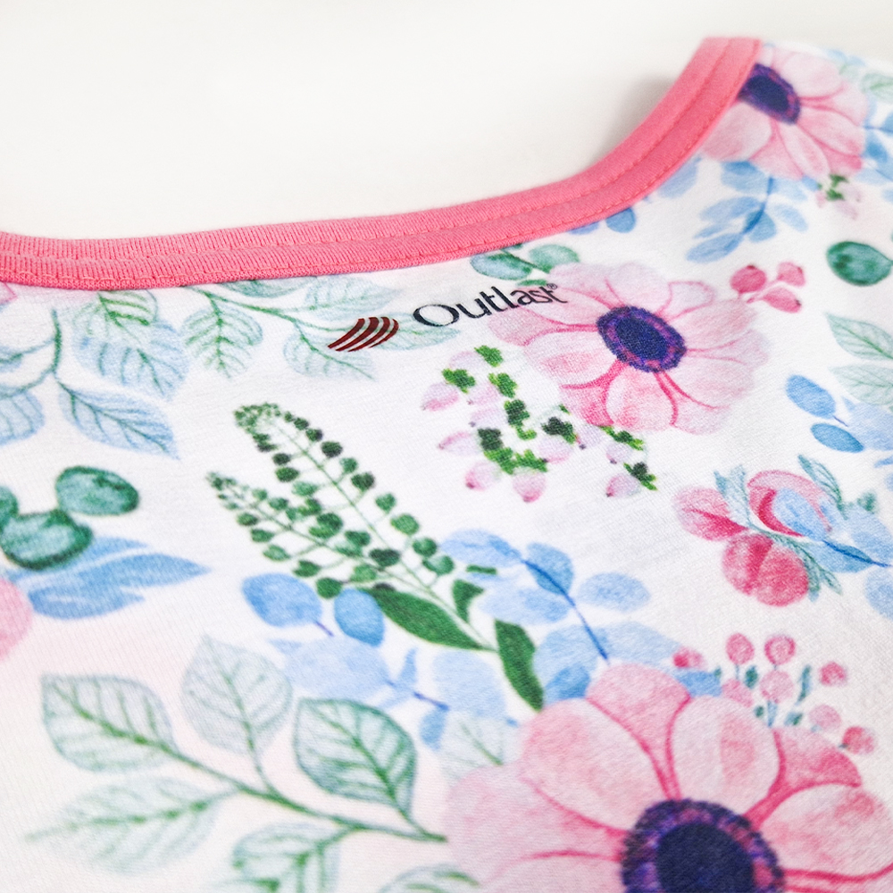 Souprava dámská TISK Outlast® - květy/růžová S