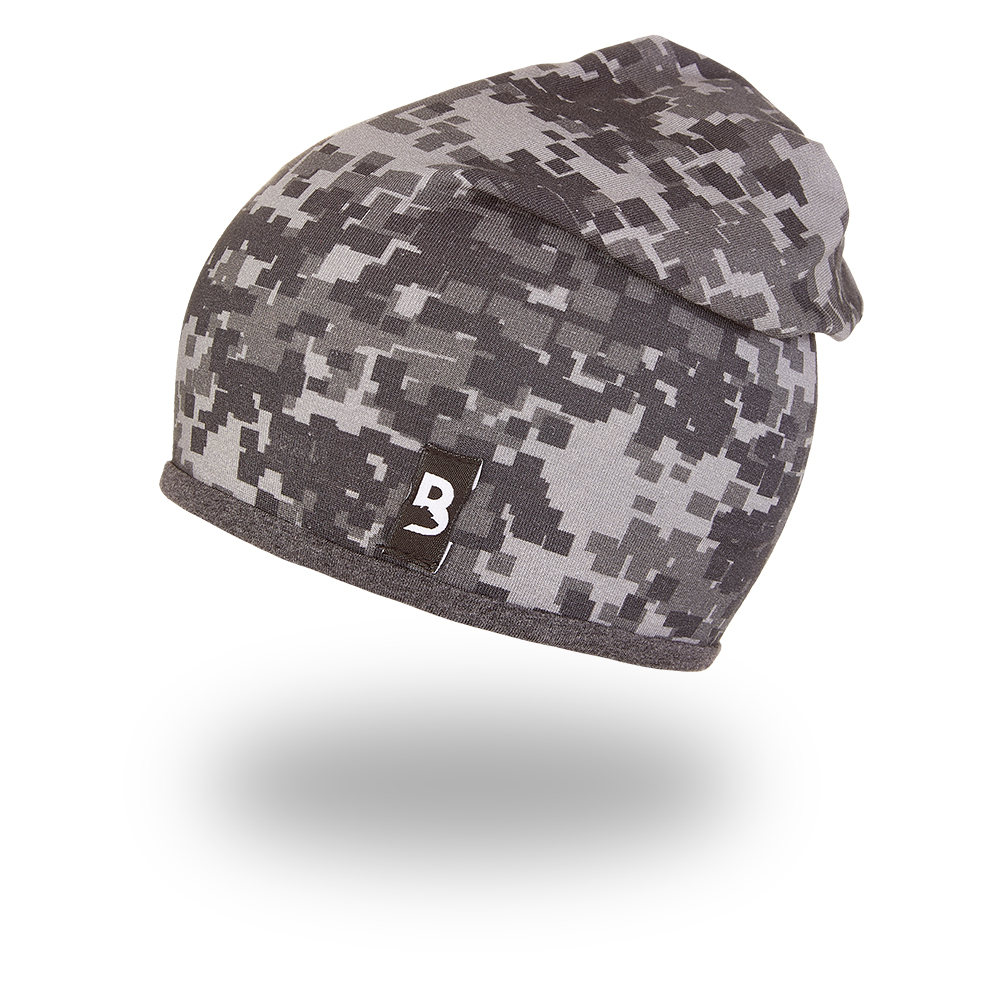 Čepice podšitá vyšší Outlast® - pixel/tm.šedý melír 5 | 49-53 cm