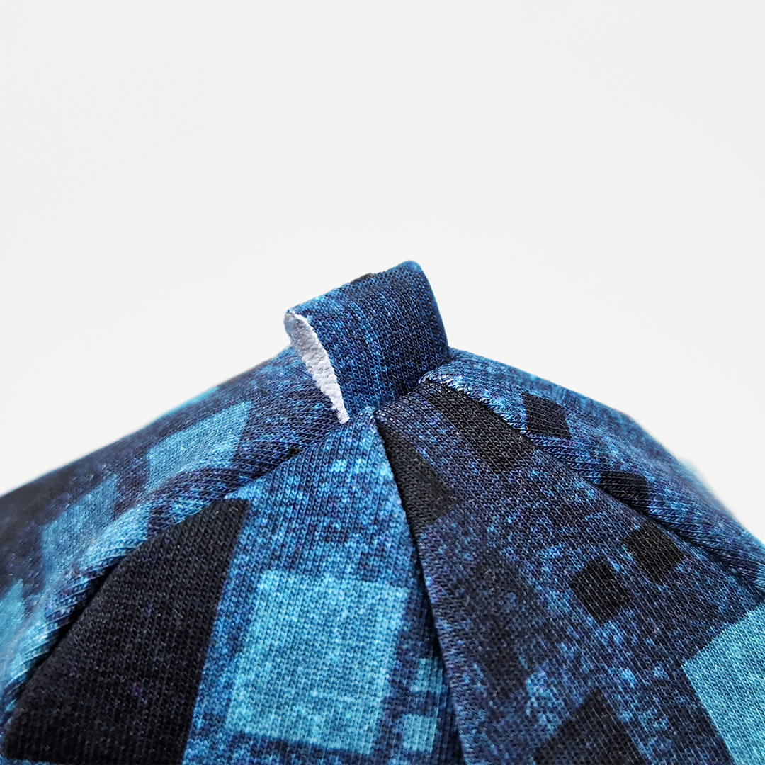 Čepice podšitá Outlast® - denim čtverce/černá 7 | 58-62 cm