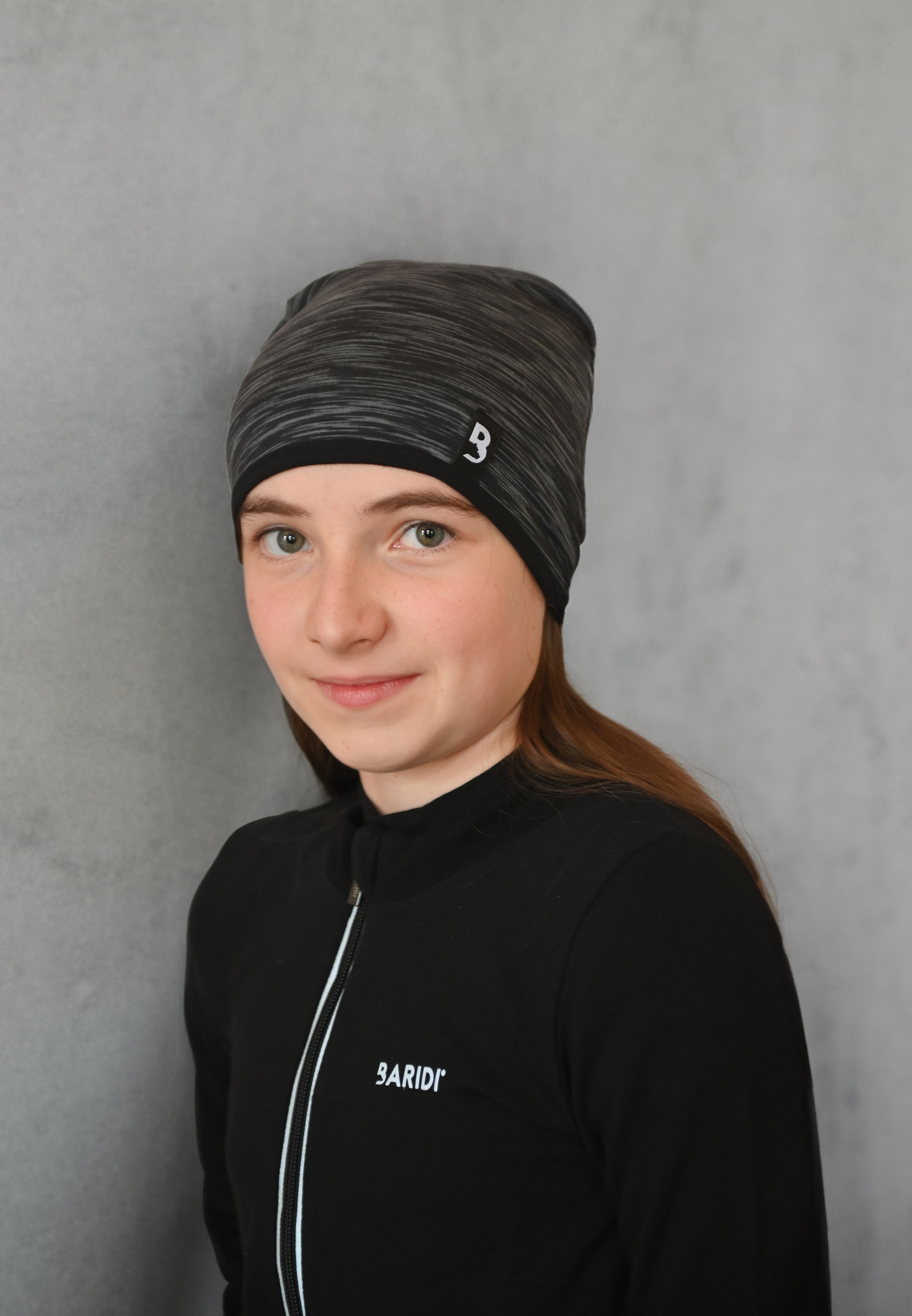 Čepice podšitá spadlá Outlast® - černý melír/černá 5 | 49-53 cm