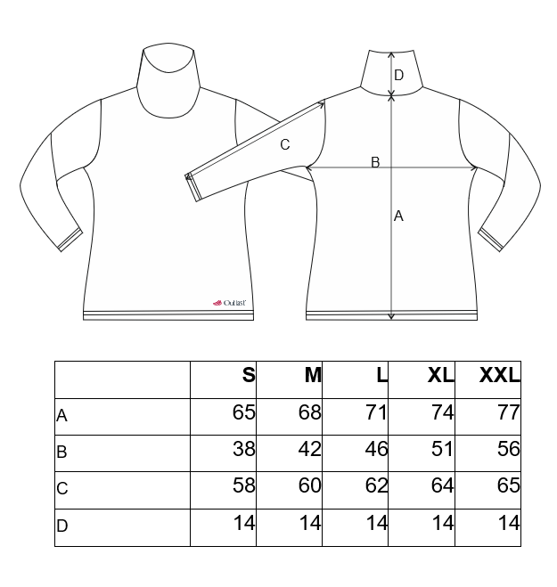 Tričko dámské rolák DR tenké Outlast® - černá L