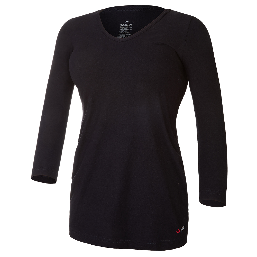 Tričko dámské řasené tenké 3/4 rukáv Outlast® - černá S