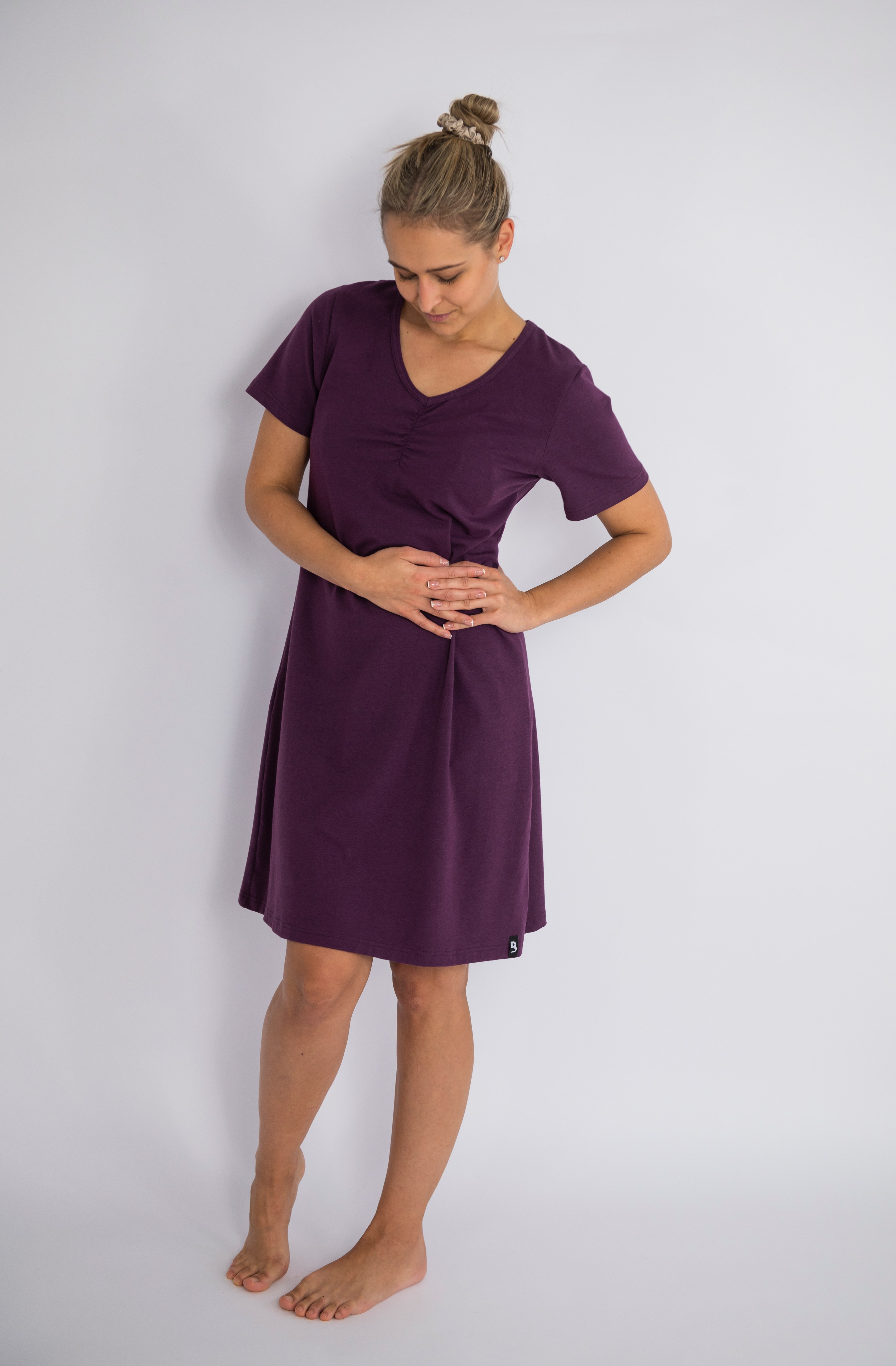 Noční košile KR tenká Outlast® - švestková XXL