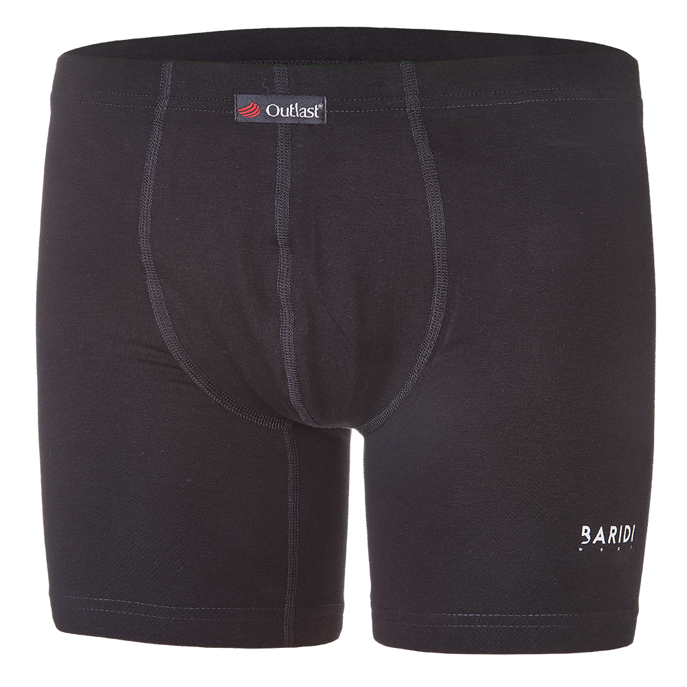 Boxerky pánské tenké plochý šev Outlast® - černá S