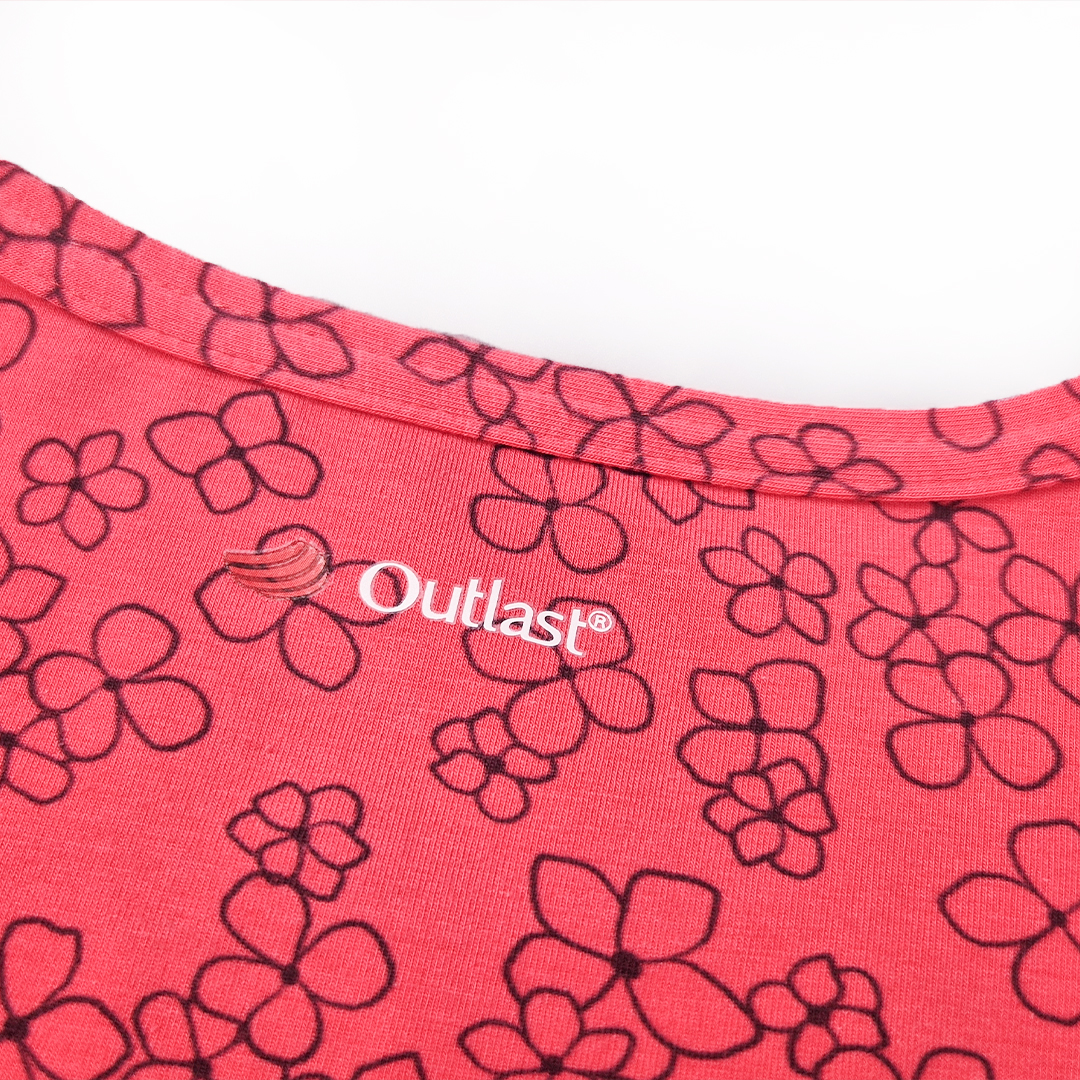 Tričko dámské TISK KR tenké Outlast® - jahodová kytičky XL