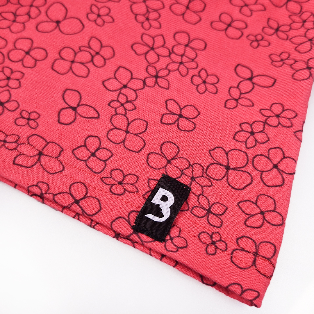 Tričko dámské TISK KR tenké Outlast® - jahodová kytičky XL