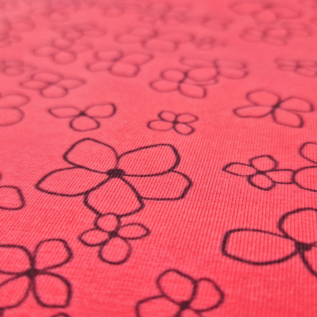 Tričko dámské TISK KR tenké Outlast® - jahodová kytičky XL