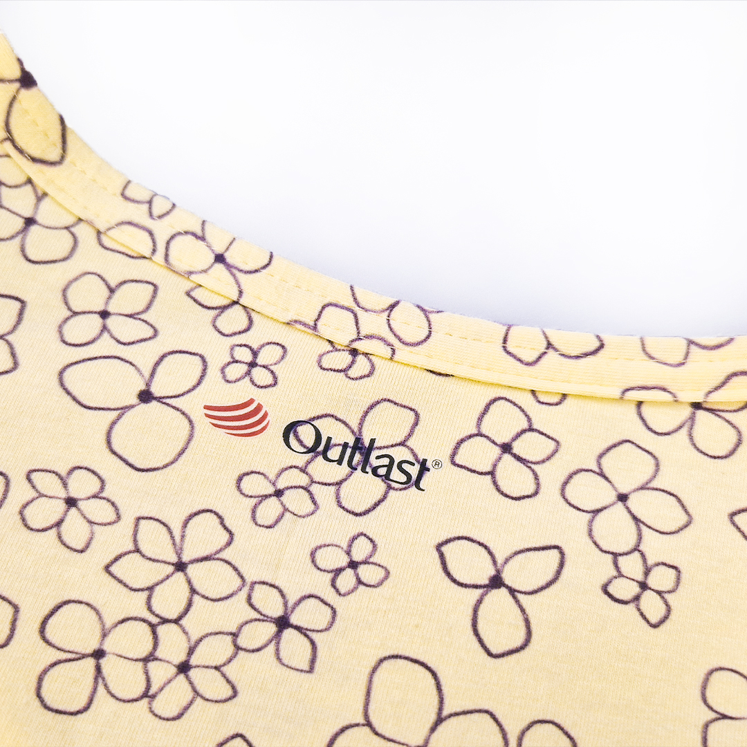 Noční košile TISK KR tenká Outlast® - sv.žlutá kytičky XL