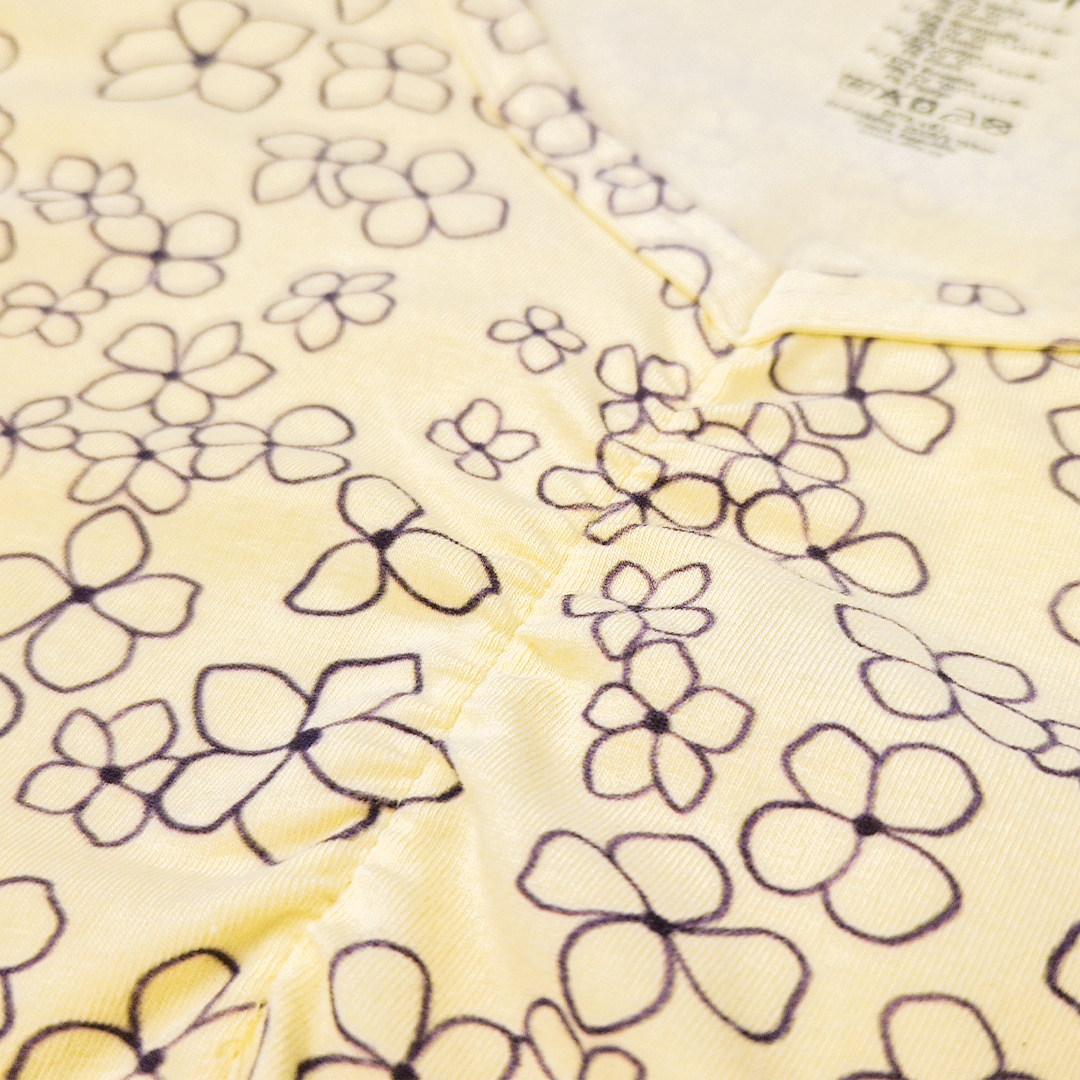 Noční košile TISK KR tenká Outlast® - sv.žlutá kytičky XL