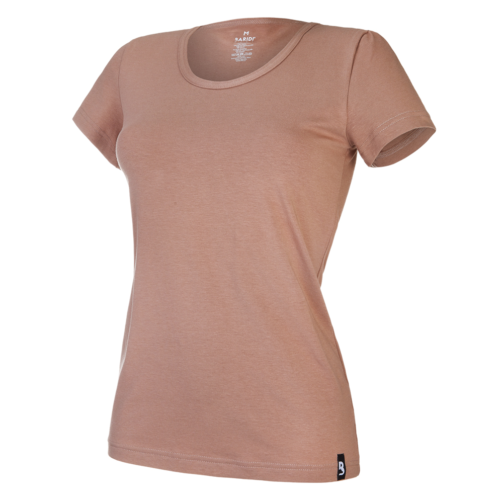 Tričko dámské KR tenké výstřih U Outlast® - oříšková S