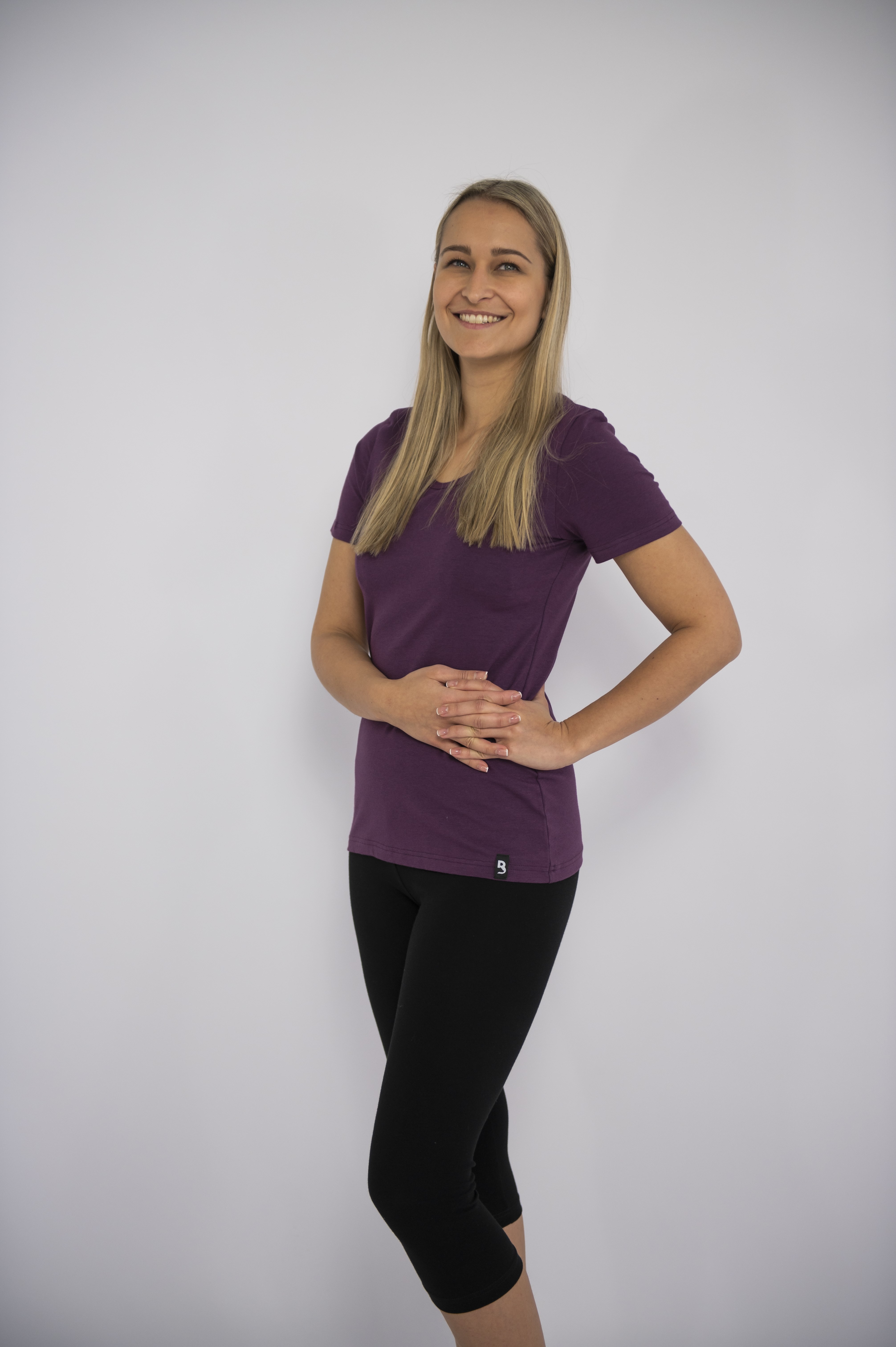 Tričko dámské KR tenké výstřih U Outlast® - švestková M