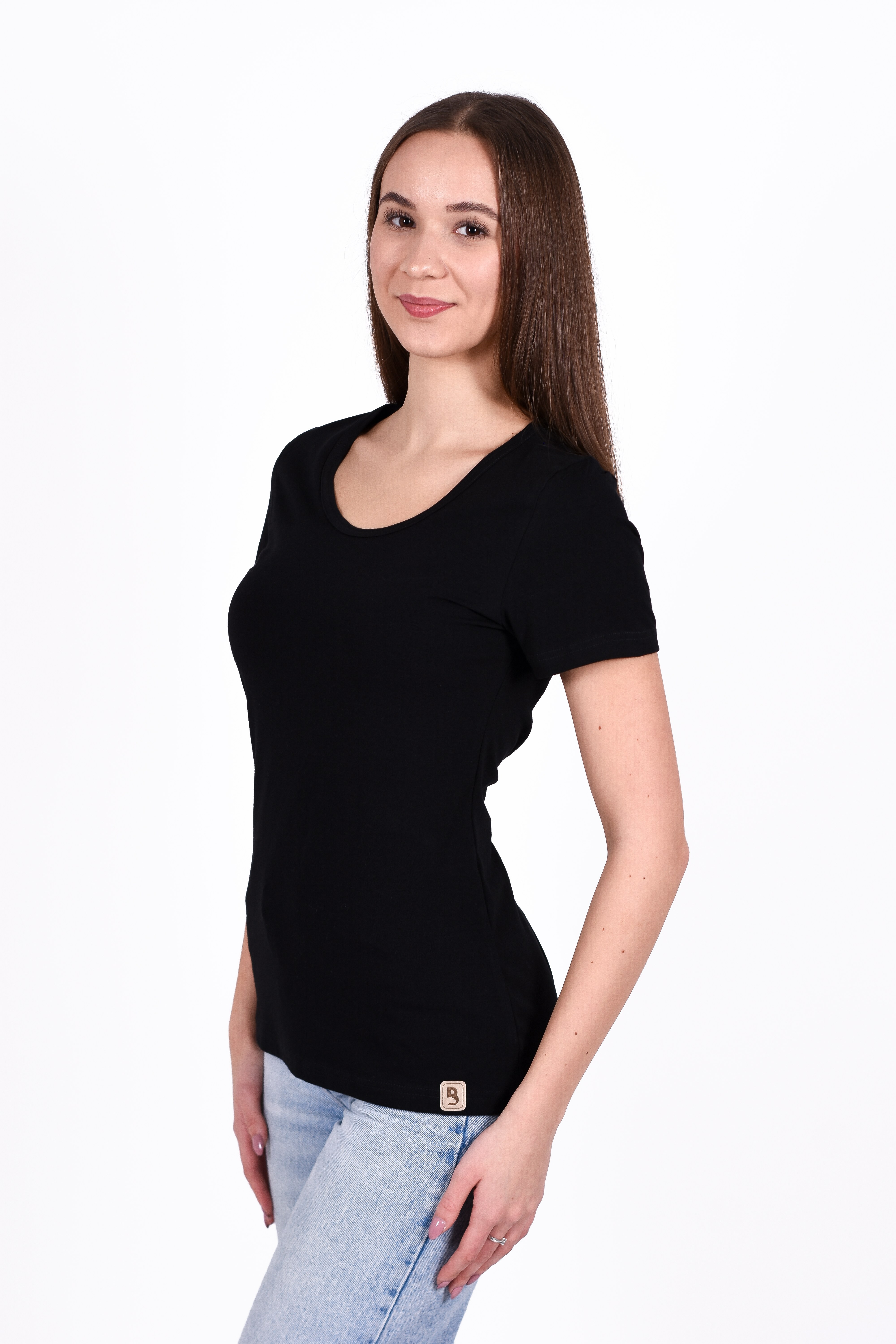 Tričko dámské KR tenké výstřih U Outlast® - černá XXL