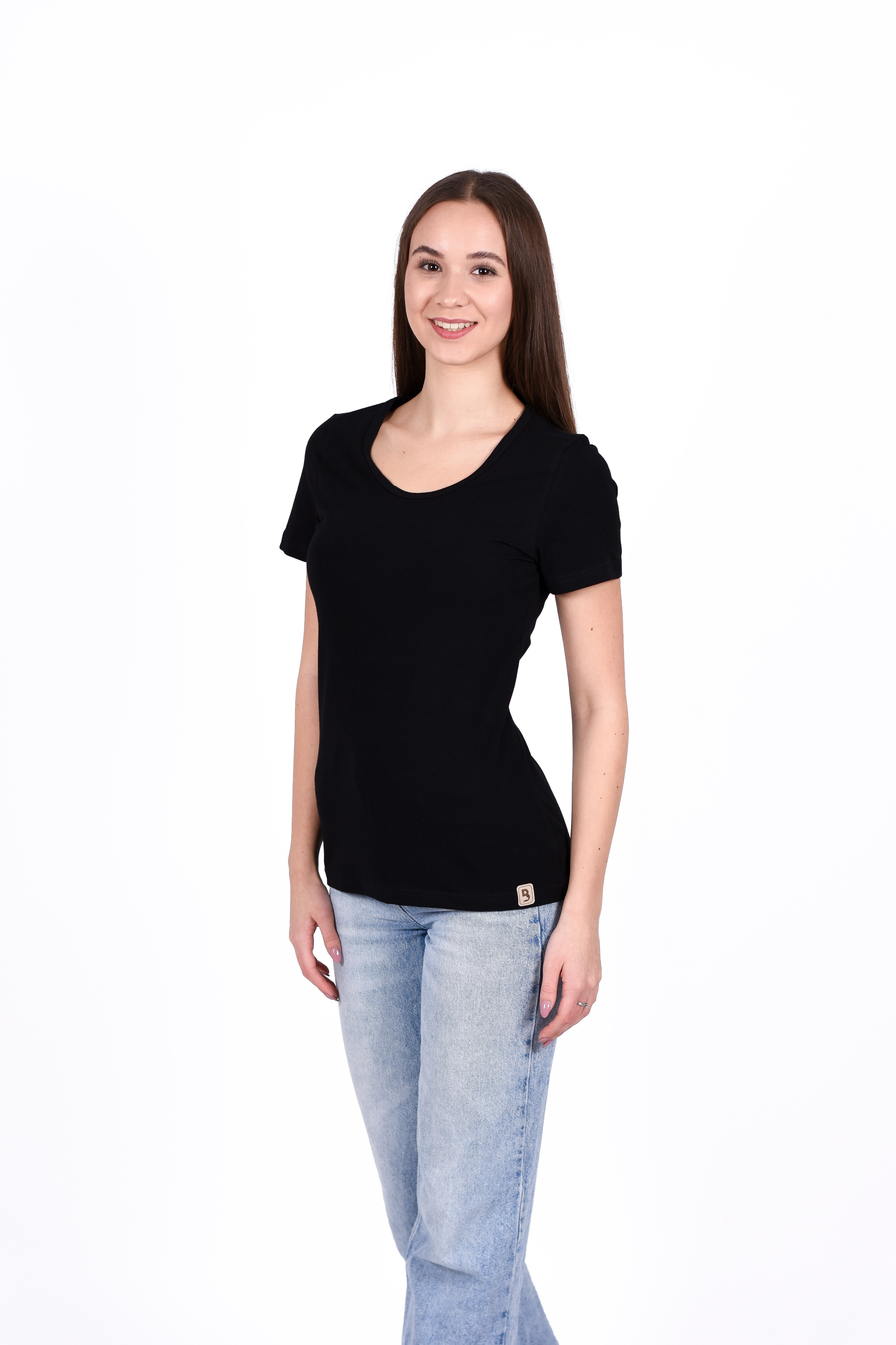 Tričko dámské KR tenké výstřih U Outlast® - černá XXL