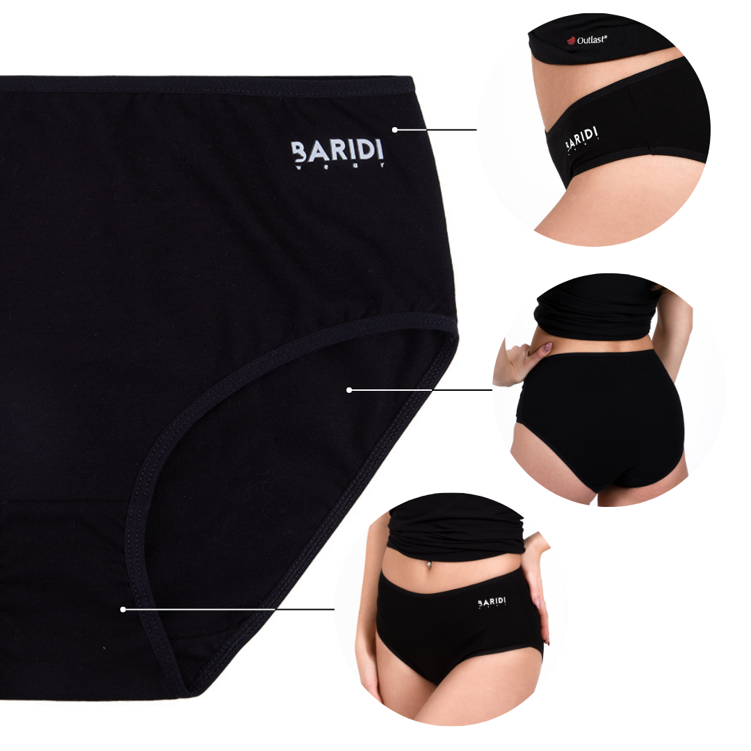 Kalhotky tenké do pasu Outlast® - černá M