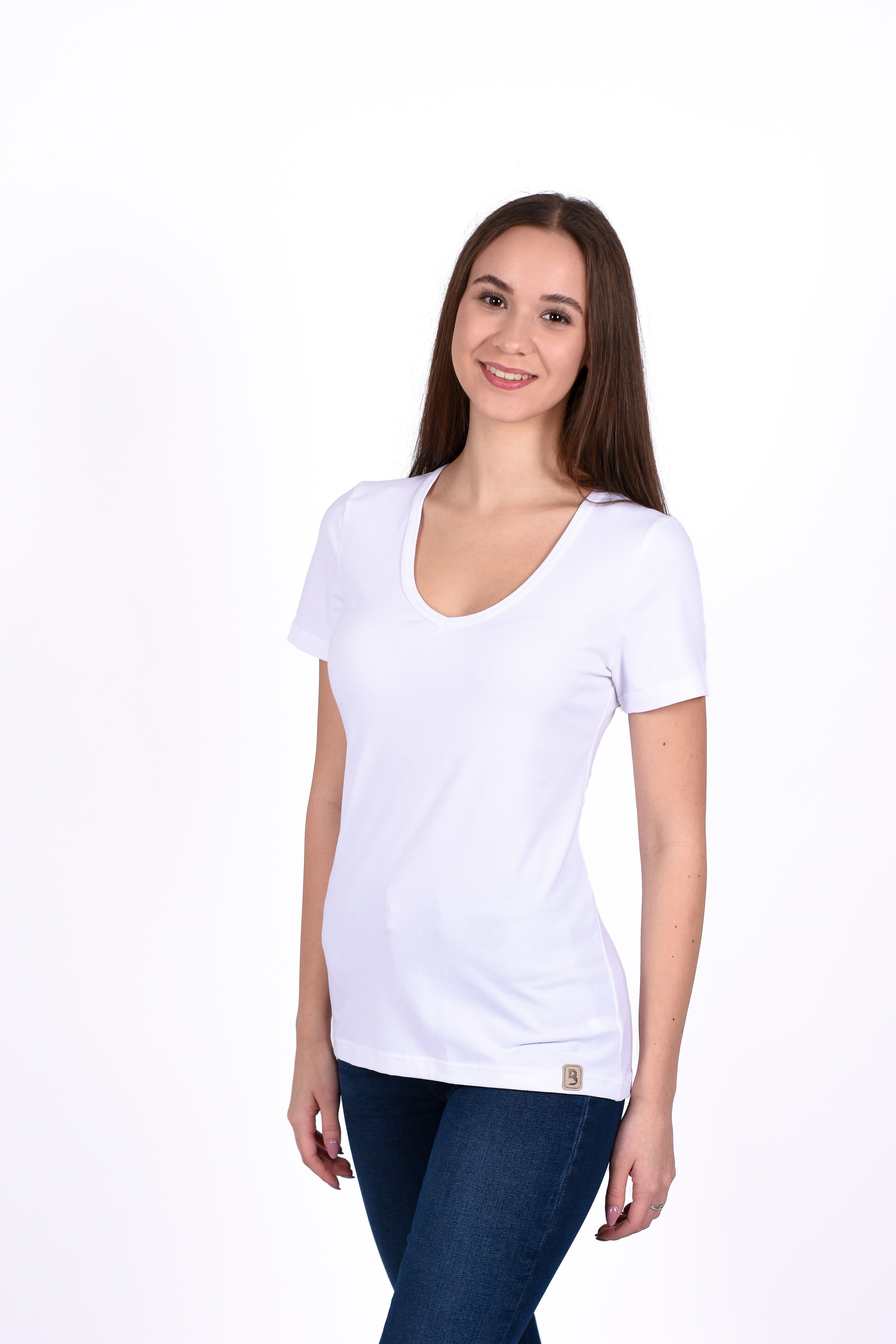 Tričko dámské KR tenké výstřih V Outlast® - bílá S