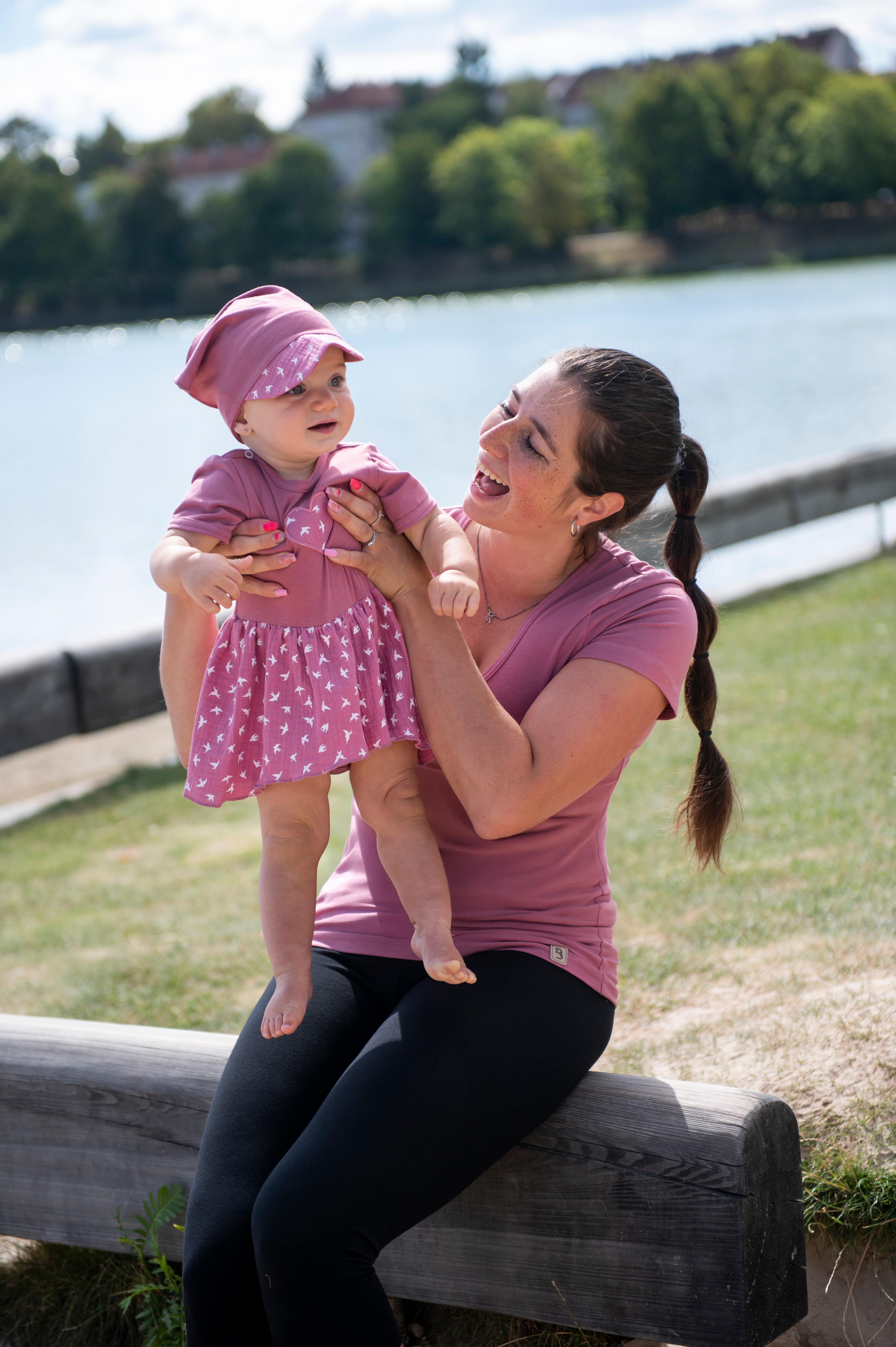 Tričko dámské KR tenké výstřih V Outlast® - tm.starorůžová XL