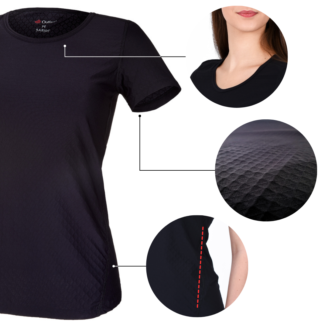 Tričko dámské PERFORMANCE KR Outlast® - černá L